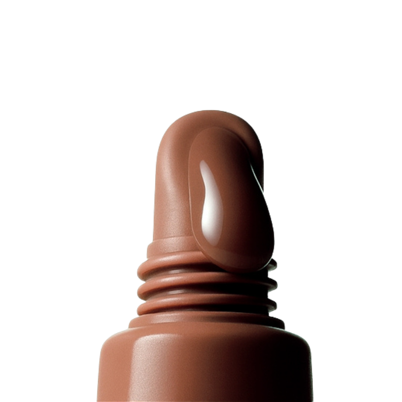 No Label lip balm packaging showing the applicator with balm dispensing from the tube